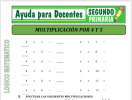 Modelo de la Ficha de Fichas de Multiplicamos por Cuatro y Cinco para Segundo de Primaria