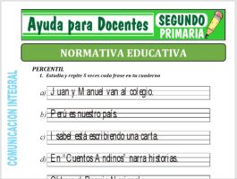 Modelo de la Ficha de Fichas de Normativa Educativa para Segundo de Primaria