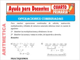 Modelo de la Ficha de Operaciones Combinadas para Cuarto de Primaria