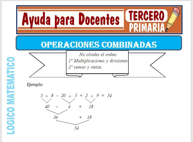 Fichas de Operaciones Combinadas para Tercero de Primaria – Ayuda para ...