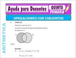 Modelo de la Ficha de Operaciones con Conjuntos para Quinto de Primaria