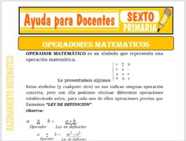 Modelo de la Ficha de Operadores Matemáticos para Sexto de Primaria
