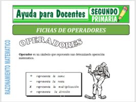 Modelo de la Ficha de Fichas de Operadores para Segundo de Primaria