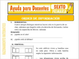 Modelo de la Ficha de Orden de Información para Sexto de Primaria