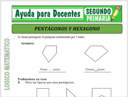 Modelo de la Ficha de Fichas de Pentágono y Hexágono para Segundo de Primaria