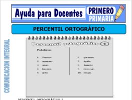Modelo de la Ficha de Fichas de Percentil Ortográfico. para Primero de Primaria