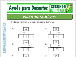 Modelo de la Ficha de Fichas de Pirámide Numérica para Segundo de Primaria