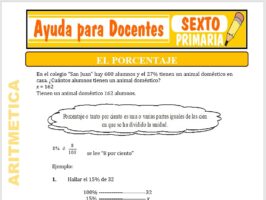 Modelo de la Ficha de Los Porcentajes para Sexto de Primaria
