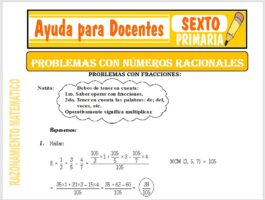 Modelo de la Ficha de Problemas con Números Racionales para Sexto de Primaria