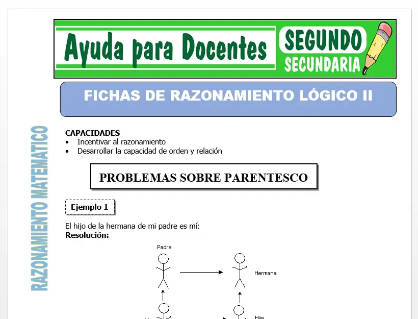 Modelo de la Ficha de Fichas de Razonamiento II para Segundo de Secundaria