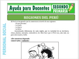 Modelo de la Ficha de Fichas de Regiones del Perú para Segundo de Primaria