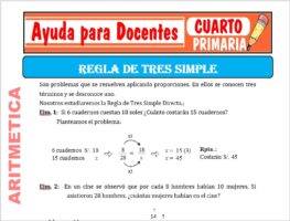 Modelo de la Ficha de Regla de Tres Simple para Cuarto de Primaria