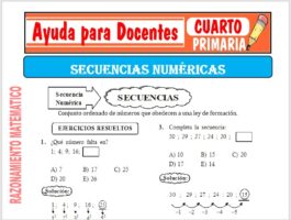Modelo de la Ficha de Secuencias Numéricas para Cuarto de Primaria