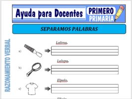 Modelo de la Ficha de Fichas de Separamos Palabras para Primero de Primaria
