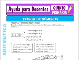 Modelo de la Ficha de Teoría de Números para Quinto de Primaria