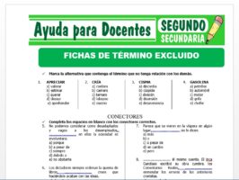 Modelo de la Ficha de Fichas de Termino Excluido para Segundo de Secundaria