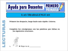 Modelo de la Ficha de Fichas de los Trabalenguas para Primero de Primaria