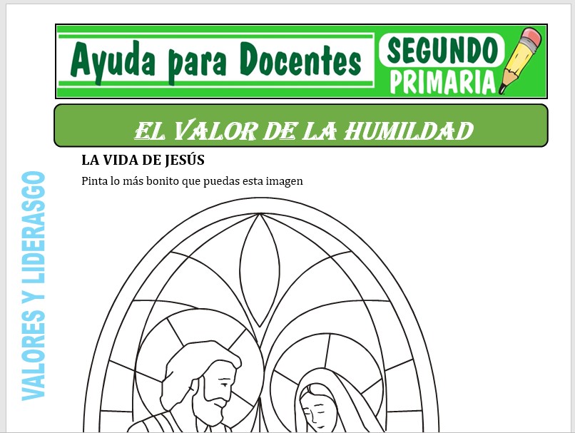 Modelo de la Ficha de el Valor de la Humildad para Segundo de Primaria Modelo de la Ficha de el Valor de la Humildad para Segundo de Primaria