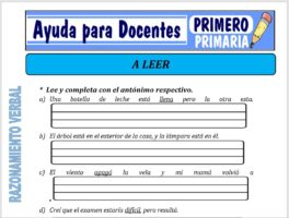 Modelo de la Ficha de Fichas de a Leer para Primero de Primaria