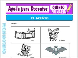 Modelo de la Ficha de El Acento para Quinto de Primaria