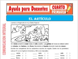 Modelo de la Ficha de Fichas de el Artículo para Cuarto de Primaria