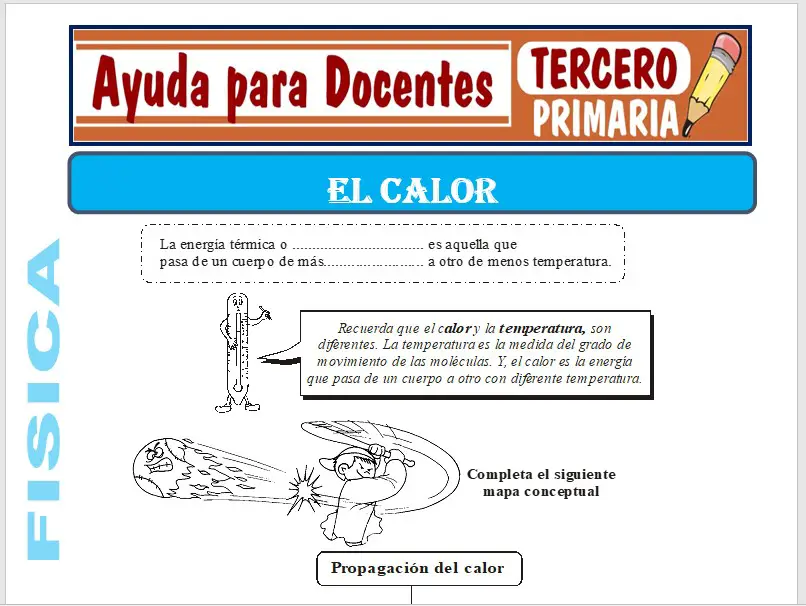 Modelo de la Ficha de él Calor para Tercero de Primaria
