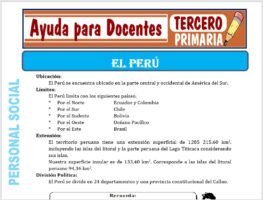 Modelo de la Ficha de Fichas de él Perú para Tercero de Primaria