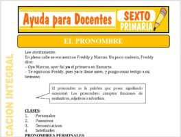 Modelo de la Ficha de El Pronombre para Sexto de Primaria