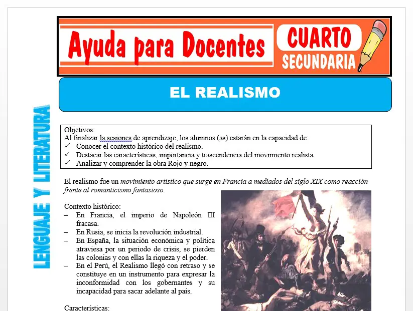 Modelo de la Ficha de Fichas de él Realismo para Cuarto de Secundaria