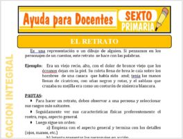 Modelo de la Ficha de El Retrato para Sexto de Primaria