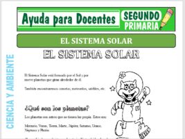 Modelo de la Ficha de Fichas del Sistema Solar para Segundo de Primaria