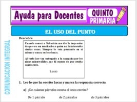 Modelo de la Ficha de El Uso del Punto para Quinto de Primaria