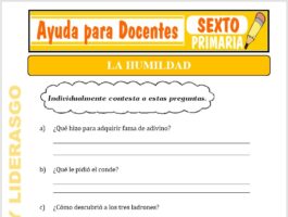 Modelo de la Ficha de La Humildad para Sexto de Primaria