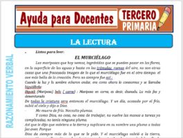 Modelo de la Ficha de Fichas de la Lectura para Tercero de Primaria