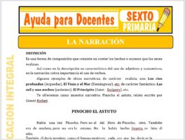 Modelo de la Ficha de La Narración para Sexto de Primaria