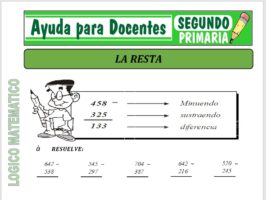 Modelo de la Ficha de Fichas de la Resta para Segundo de Primaria