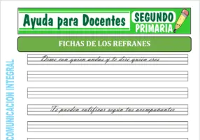 Modelo de la Ficha de Fichas de los Refranes para Segundo de Primaria
