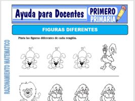 Modelo de la Ficha de Figuras Diferentes para Primero de Primaria