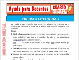 Modelo de la Ficha de Figuras Literarias para Cuarto de Primaria