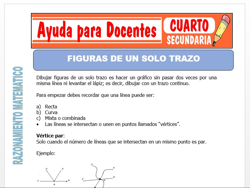 Modelo de la Ficha de Figuras de un solo trazo para Cuarto de Secundaria Modelo de la Ficha de Figuras de un solo trazo para Cuarto de Secundaria