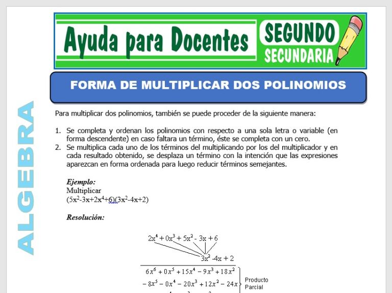 Álgebra para Segundo de Secundaria – Ayuda para Docentes