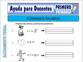 Modelo de la Ficha de Formamos Palabras para Primero de Primaria
