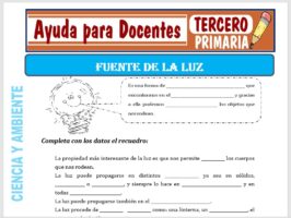 Modelo de la Ficha de Fuente de la Luz para Tercero de Primaria