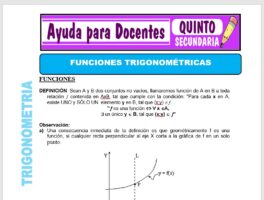 Modelo de la Ficha de Funciones Trigonométricas para Quinto de Secundaria