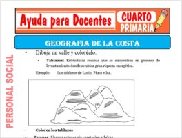 Modelo de la Ficha de Geografía de la Costa Peruana para Cuarto de Primaria