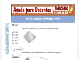 Modelo de la Ficha de Habilidad Operativa para Tercero de Secundaria