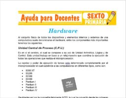 Modelo de la Ficha de Hardware para Sexto de Primaria