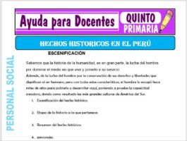 Modelo de la Ficha de Hechos Históricos en el Perú para Quinto de Primaria