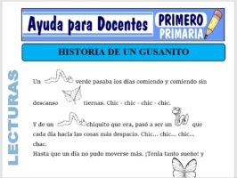 Modelo de la Ficha de Historia de un Gusano para Primero de Primaria
