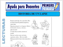 Modelo de la Ficha de Historia de un Lápiz para Primero de Primaria